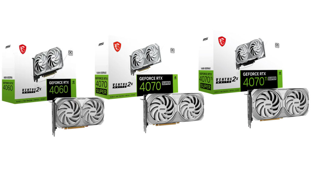 MSI Ventus 2X White OC GPUs for White Gaming PC