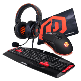 CyberPowerPC Casual Gaming Bundle (Includes Headset + Keyboard + Mouse + Mouse Pad)