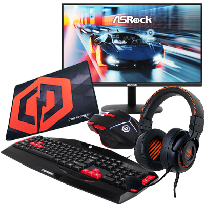 CyberPowerPC Enthusiast Gaming Bundle (Includes 1080P Monitor + Headset + Keyboard + Mouse + Mouse Pad)