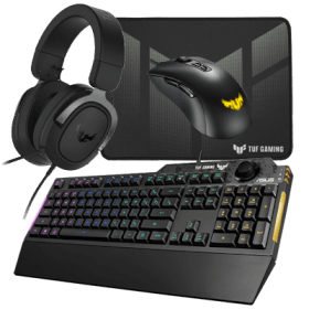 ASUS TUF Gaming H3 Headset + K1 RGB Keyboard + M3 RGB Mouse + P1 Mouse Pad Bundle