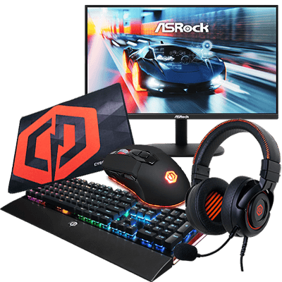 CyberPowerPC Gamer Gaming BUNDLE (Includes 1080P Monitor + Headset + Keyboard + Mouse + Mouse Pad)