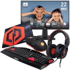 CyberPowerPC Pro Gaming Bundle (Includes 1080P Monitor + Headset + Keyboard + Mouse + Mouse Pad)