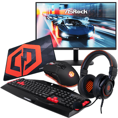 CyberPowerPC Enthusiast Gaming Bundle (Includes 1080P Monitor + Headset + Keyboard + Mouse + Mouse Pad)