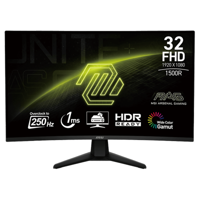 31.5" MSI MAG 32C6X 1MS 250Hz FHD 1080P HDMI / DP Curved VA & Adaptive-Sync Monitor