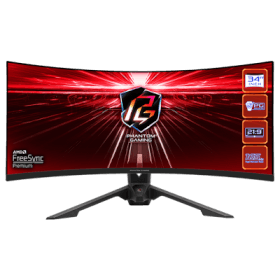 34 Asrock PG34WQ15R3A 1MS 165Hz WQHD 1440P HDMI / DP Curved & FreeSync Monitor