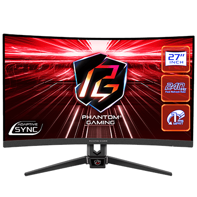 27" ASRock PG27F15RS1A 1MS 240Hz HD 1080P HDMI / DP Curved VA & Adaptive Sync Monitor